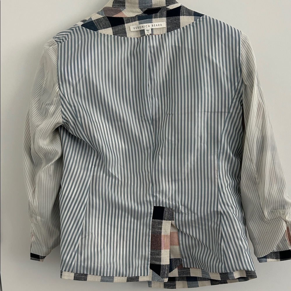 Veronica Beard Plaid Single-Button Blazer in Navy… - image 4